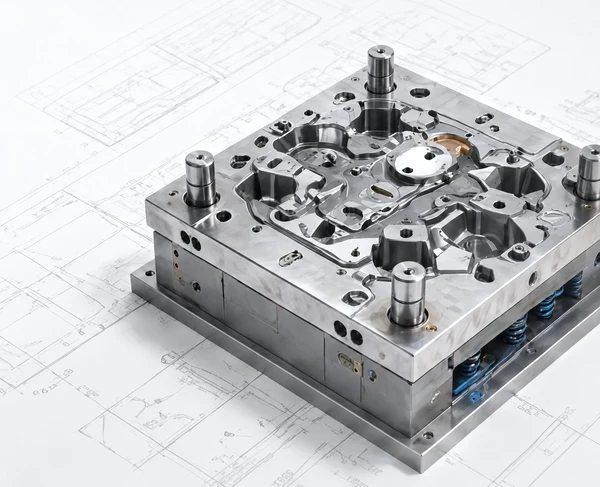 Precision mold on engineering drawings