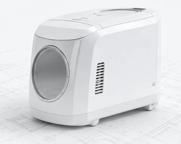 White plastic product housing